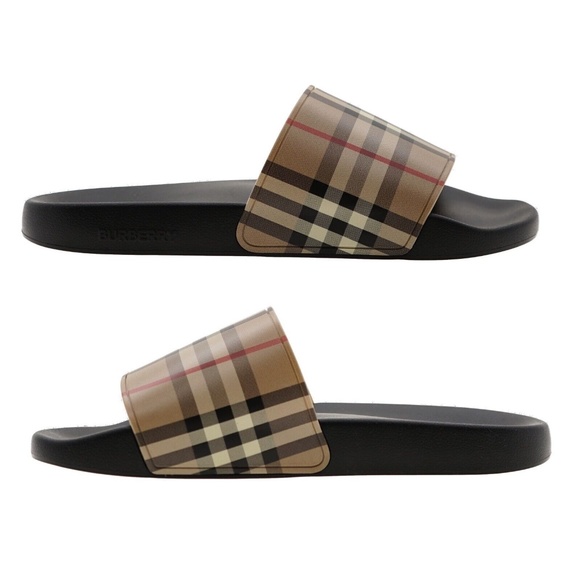 Burberry Furley Vintage Check Slides Men Size 13 New - Picture 2 of 7